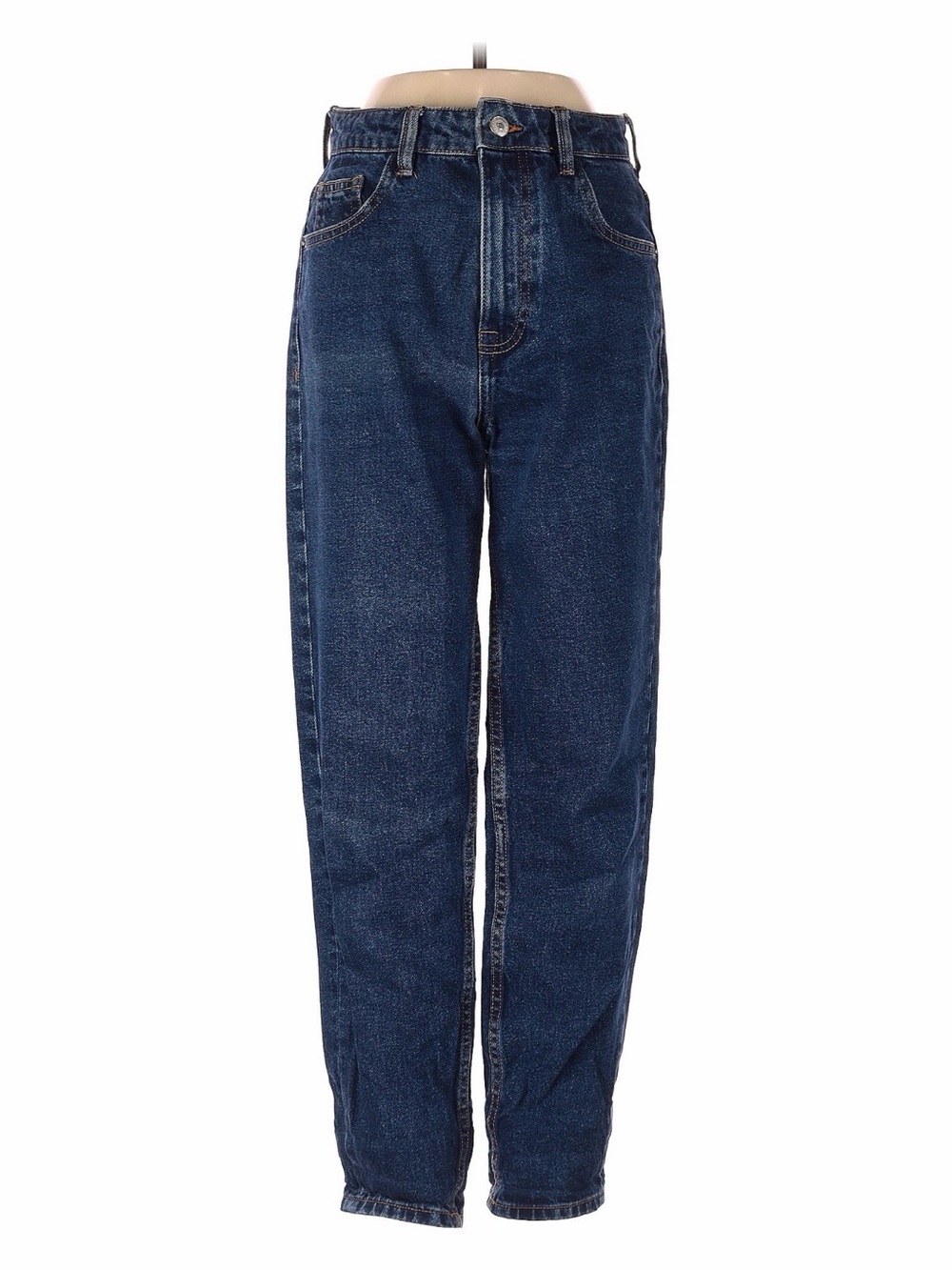Zara High-Rise Straight-Leg Dark Blue Jeans